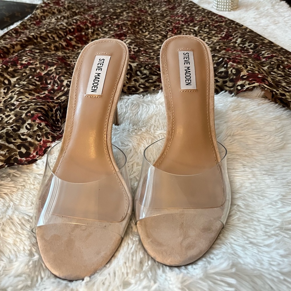 Clear Erin open toe heels new